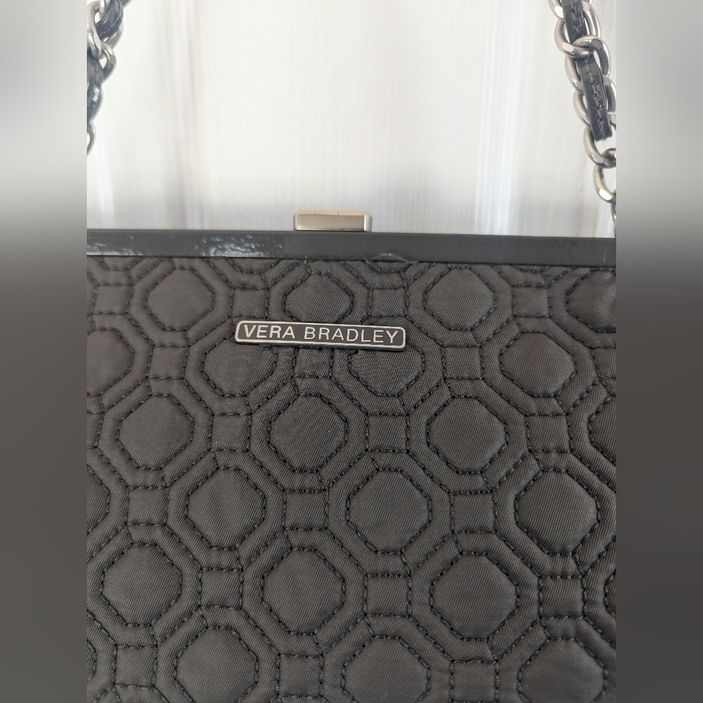 Vera Bradley Quilted & Patent Woven Chain Strap Handbag - Picture 5 of 11